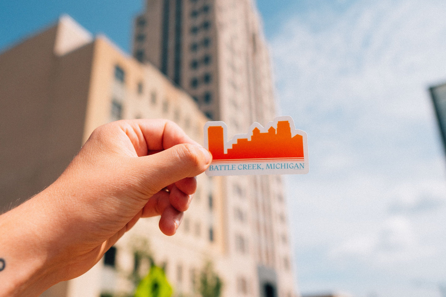 Skyline Gradient Clear Sticker