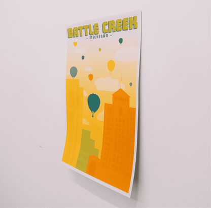 Balloon Sunset Poster